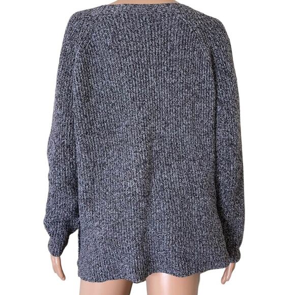 Pink Clover women's sweater boxy gray/black comfortable SZ L button edges - Picture 3 of 11